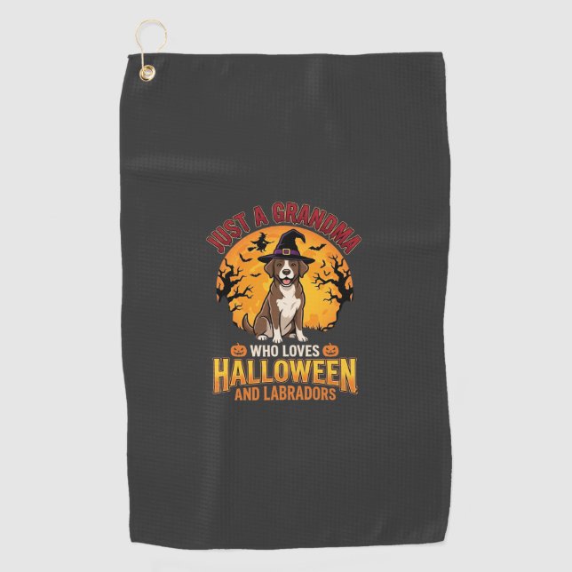 Labrador Halloween Oma Hundedesign_1 Golfhandtuch (Vorderseite)
