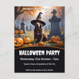 Labrador-Halloween-Party Einladungspostkarte