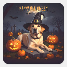 Labrador Halloween Quadratischer Aufkleber