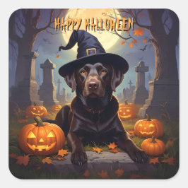 Labrador Halloween Quadratischer Aufkleber