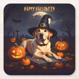 Labrador Halloween Rechteckiger Pappuntersetzer