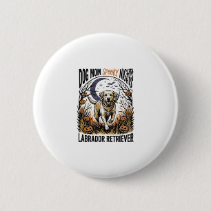 Labrador Halloween-Shirt Vintage Hundemutter Grafi Button