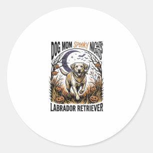 Labrador Halloween-Shirt Vintage Hundemutter Grafi Runder Aufkleber