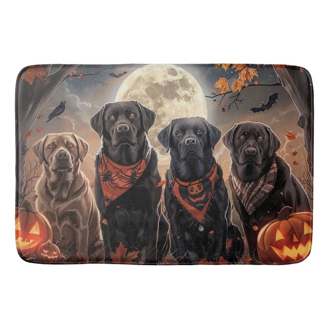 Labrador Halloween Spooky Badematte (Vorderseite)