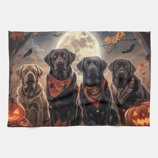 Labrador Halloween Spooky Geschirrtuch (Horizontal)