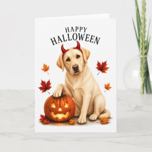 Labrador Halloween Teufelshund Karte