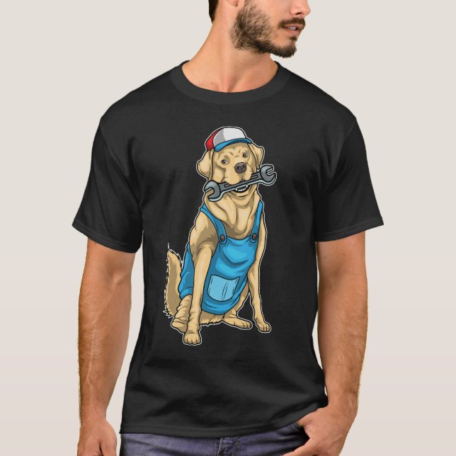 Labrador Handwerker Wrench T-Shirt (Vorderseite)