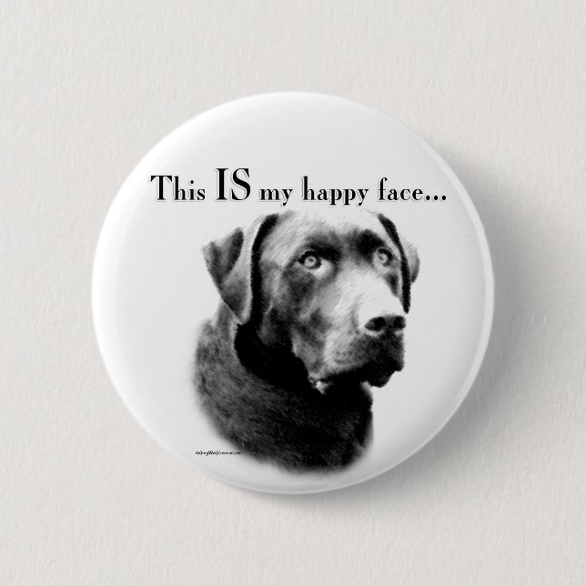 Labrador Happy Face Button (Vorderseite)