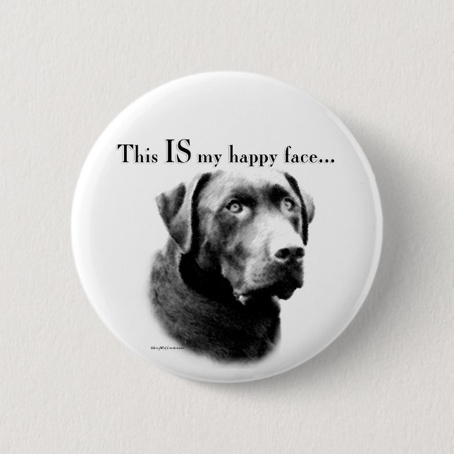 Labrador Happy Face Button (Vorderseite)