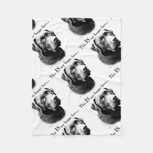 Labrador Happy Face Fleecedecke (Vorderseite)