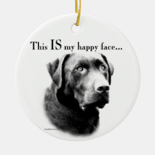 Labrador Happy Face Keramikornament