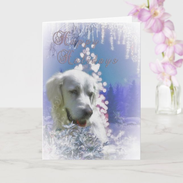 Labrador HAPPY HOLIDAYS Card Karte (Orchidee)