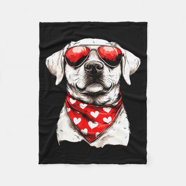 Labrador Heart Bandana Cool Lab Dog Lover Men Wome Fleecedecke (Vorderseite)