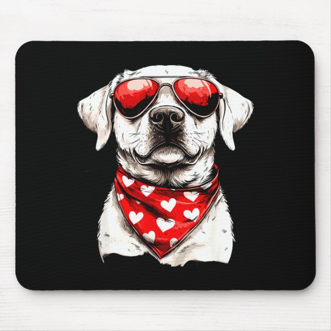 Labrador Heart Bandana Cool Lab Dog Lover Men Wome Mousepad (Vorne)
