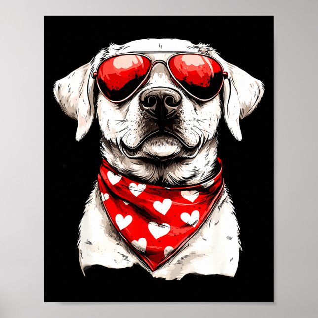 Labrador Heart Bandana Cool Lab Dog Lover Men Wome Poster (Vorne)
