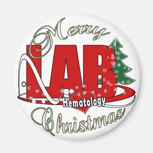 LABRADOR HEMATOLOGIE CHRISTMAS MAGNET (Vorne)