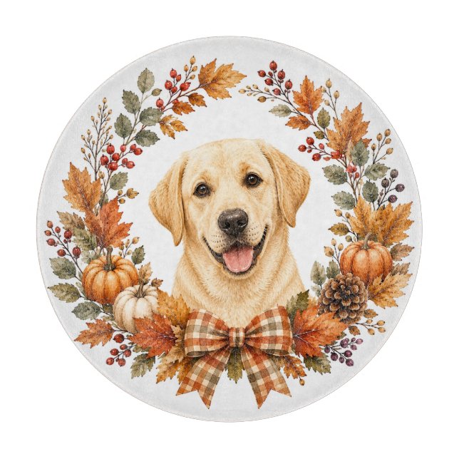 Labrador-Herbstkranz Schneidebrett (Vorderseite)
