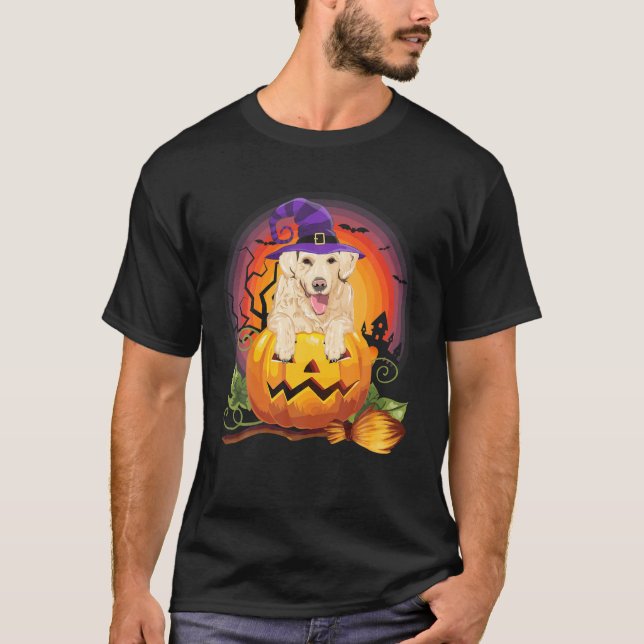 Labrador Hexenkürbis Halloween Hund Lover Kostüm T-Shirt (Vorderseite)