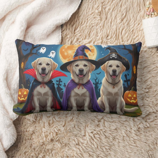 Labrador Hogs Pumpkin Halloween Funny Lendenkissen (Decke)