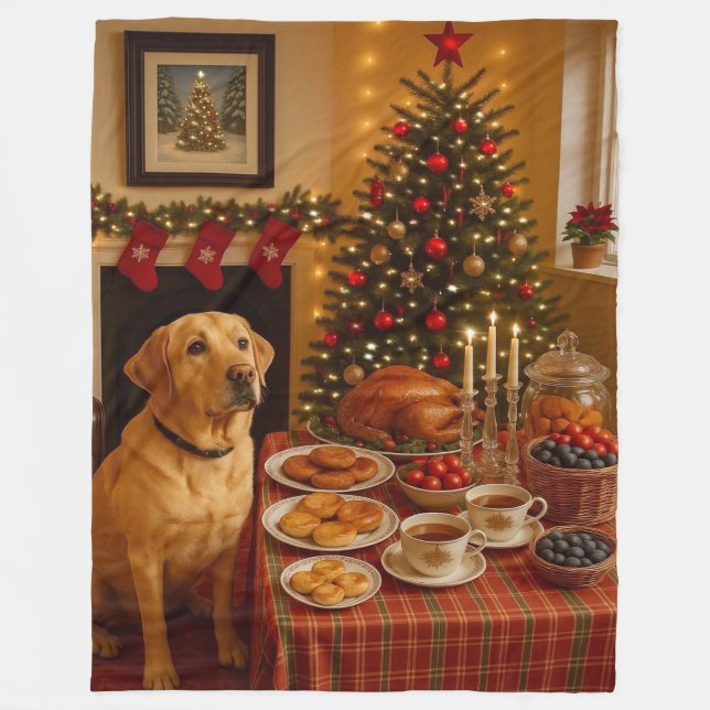 Labrador  Holiday  Fleecedecke (Vorderseite)