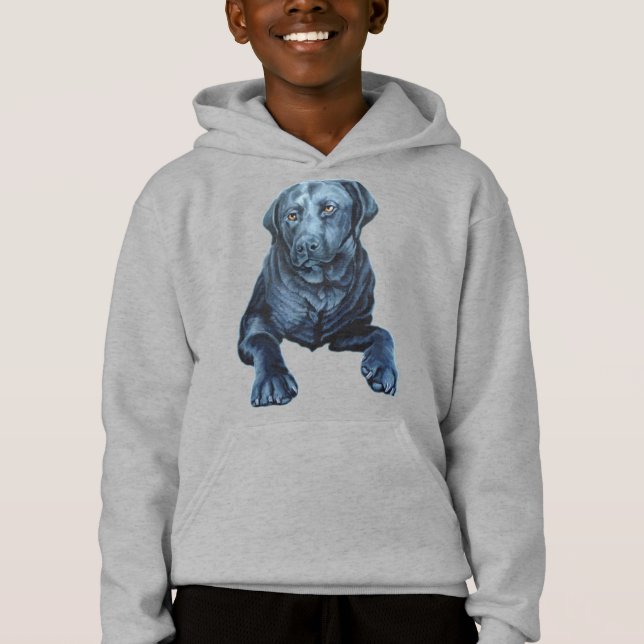Labrador Hoodie Blue Dog Art Sweatshirts (Vorderseite)