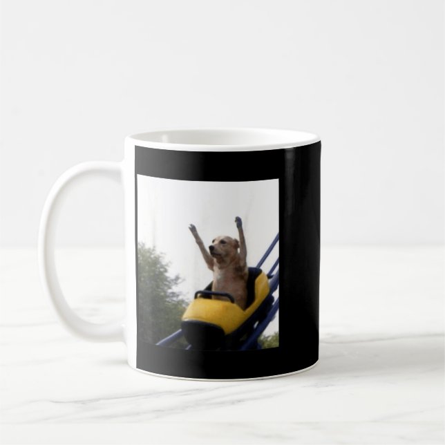 Labrador-Hund Achterbahn Lustiges Meme Kaffeetasse (Links)