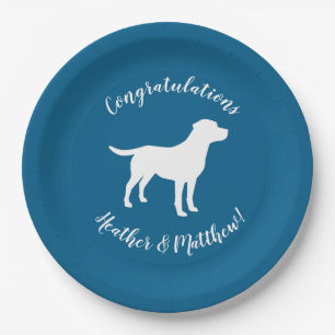 Labrador Hund Baby Dusche Blue Boy Labrador Pappteller
