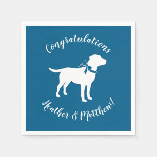 Labrador Hund Baby Dusche Blue Boy Labrador Serviette