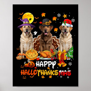 Labrador Hund Happy Halloween Erntedank Merry Ch Poster