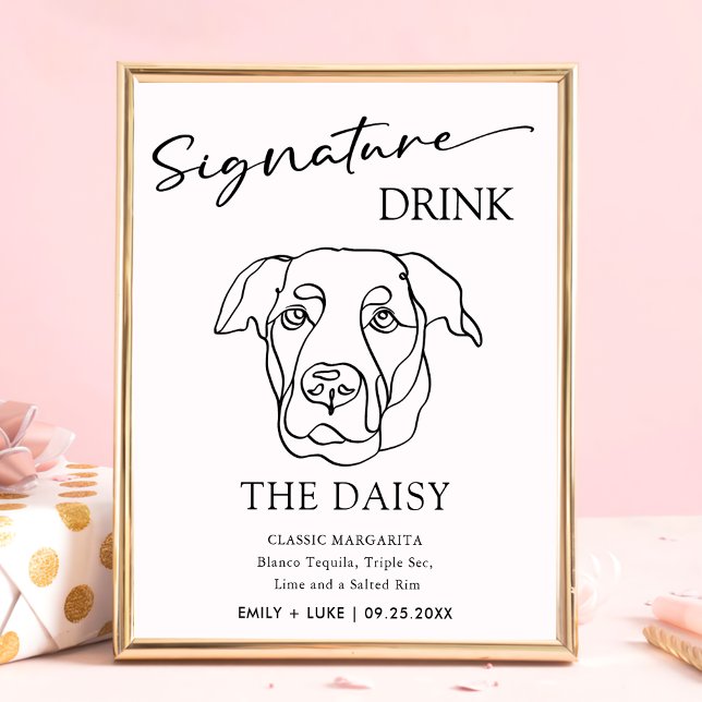 Labrador Hund Hochzeitsignatur Trinkzeichen Poster (Von Creator hochgeladen)