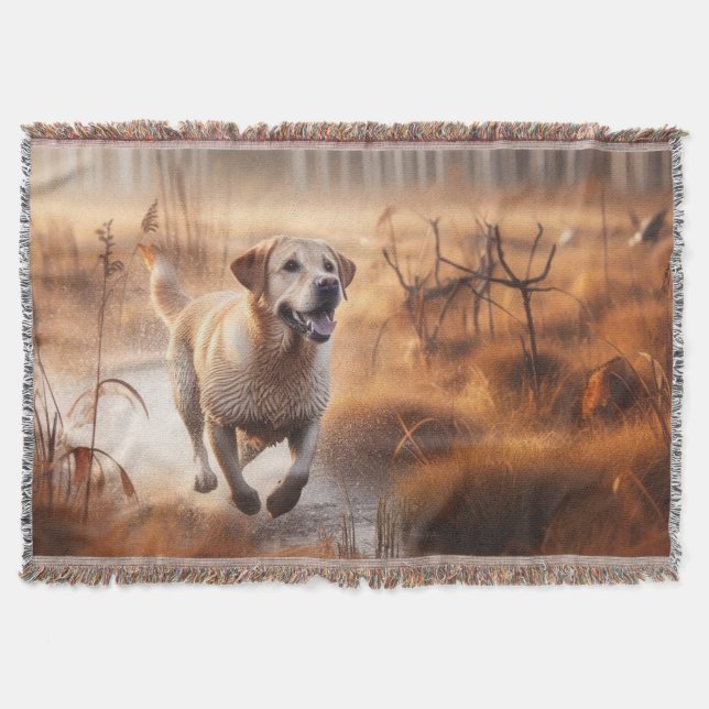 Labrador/Hund im Herbst Entenjagd Decke (Vorderseite)