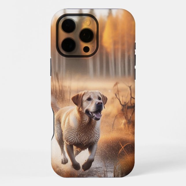 Labrador/Hund im Herbst Entenjagd iPhone Hülle (Rückseite)