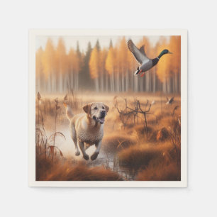 Labrador/Hund im Herbst Entenjagd Serviette