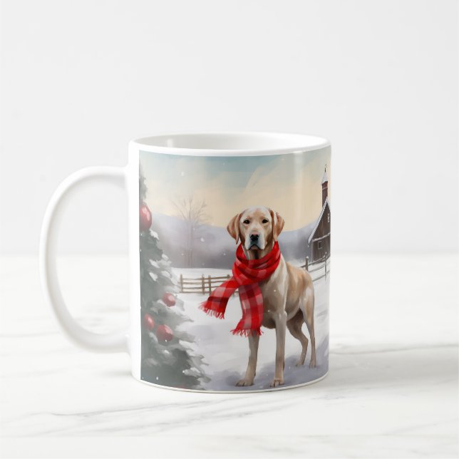 Labrador Hund im Schnee Weihnachten Kaffeetasse (Links)