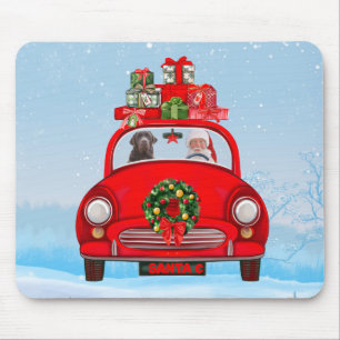 Labrador Hund in Auto mit dem Weihnachtsmann Mousepad