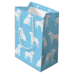 Labrador Hund in Big Gift Bow Mittlere Geschenktüte