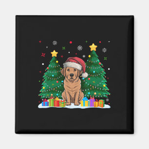 Labrador Hund liebt Weihnachtsmannmütze Ugly Chris Magnet