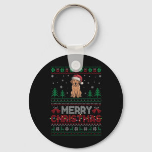 Labrador Hund liebt Weihnachtsmannmütze Weihnachts Schlüsselanhänger