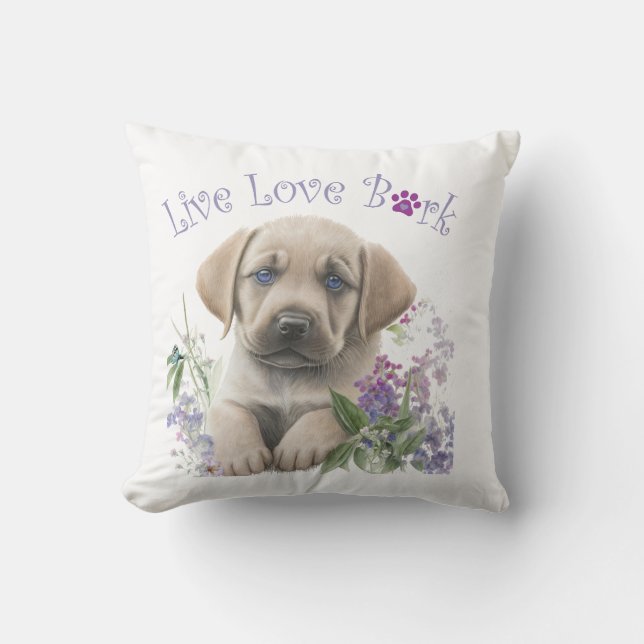 Labrador Hund Mama Floral Kissen (Vorderseite)