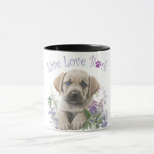 Labrador Hund Mama Floral Tasse (Zentrum)
