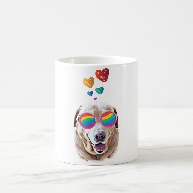 Labrador Hund mit HerzValentinstag Kaffeetasse (Mittel)
