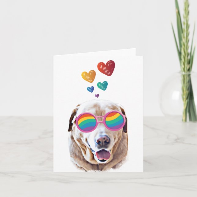 Labrador Hund mit HerzValentinstag Karte (Vorderseite)