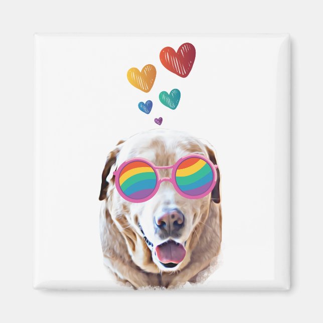 Labrador Hund mit HerzValentinstag Magnet (Vorne)
