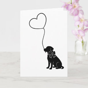 Labrador-Hund mit Liebes-Herz-Ballon Karte