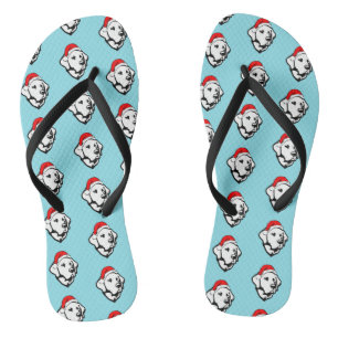 Labrador Hund mit Weihnachts-Weihnachtsmannmütze-M Flip Flops