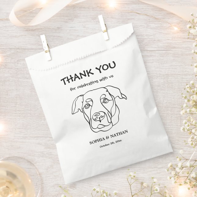 Labrador Hund Personalisiert Danke Geschenktütchen (Ausgeschnitten)