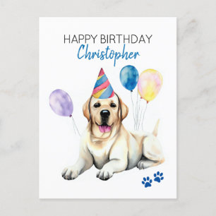Labrador Hund Personalisiert Happy Birthday Postkarte