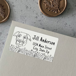 Labrador Hund Personalisiert Zeichnend Hand Adressaufkleber