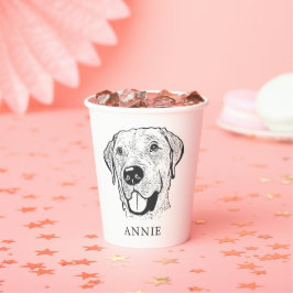 Labrador Hund Personalisiert Zeichnend Hand Pappbecher