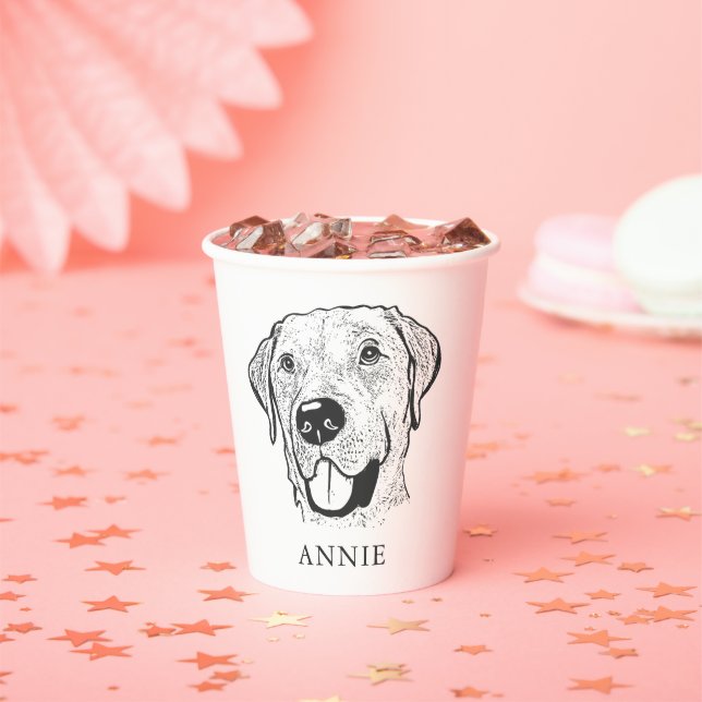 Labrador Hund Personalisiert Zeichnend Hand Pappbecher (Insitu)